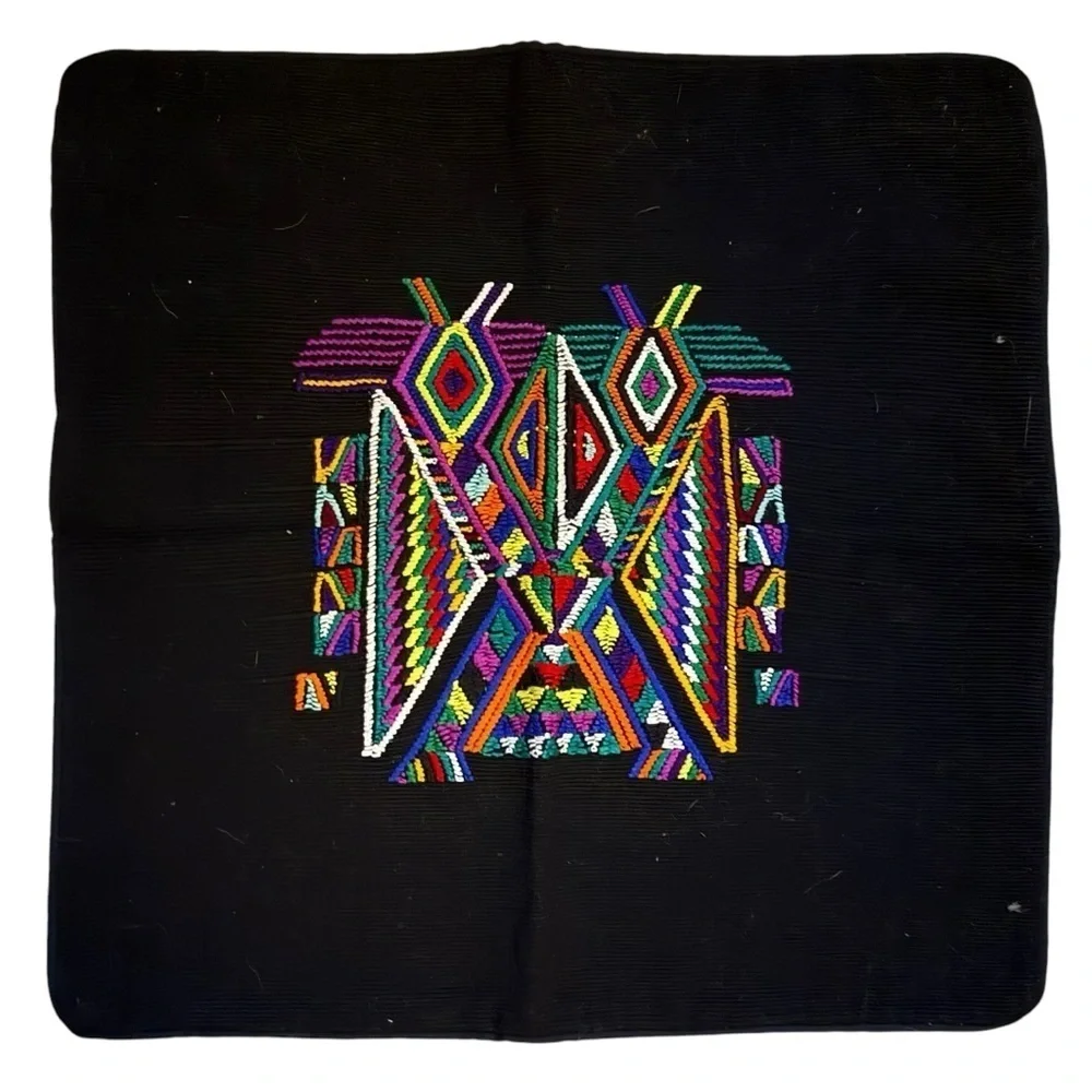 Trama Textiles IXKOT Artisan Woven Cushion/ Pillow Cover / Black/ Multi, NWOT